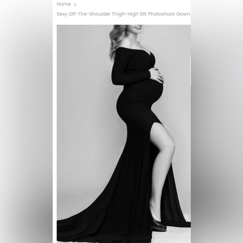 Off the shoulder black maternity dress, never worn